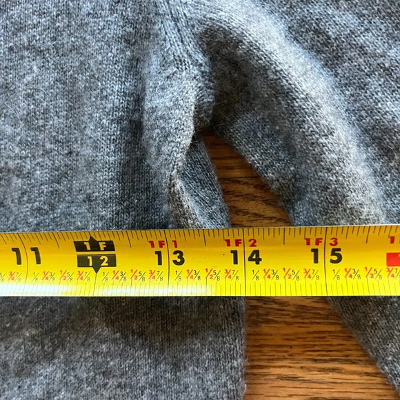 TORY BURCH Gray Merino Wool Ruffle Cardigan Sweater Top Women's Size XS - Picture 7 of 9